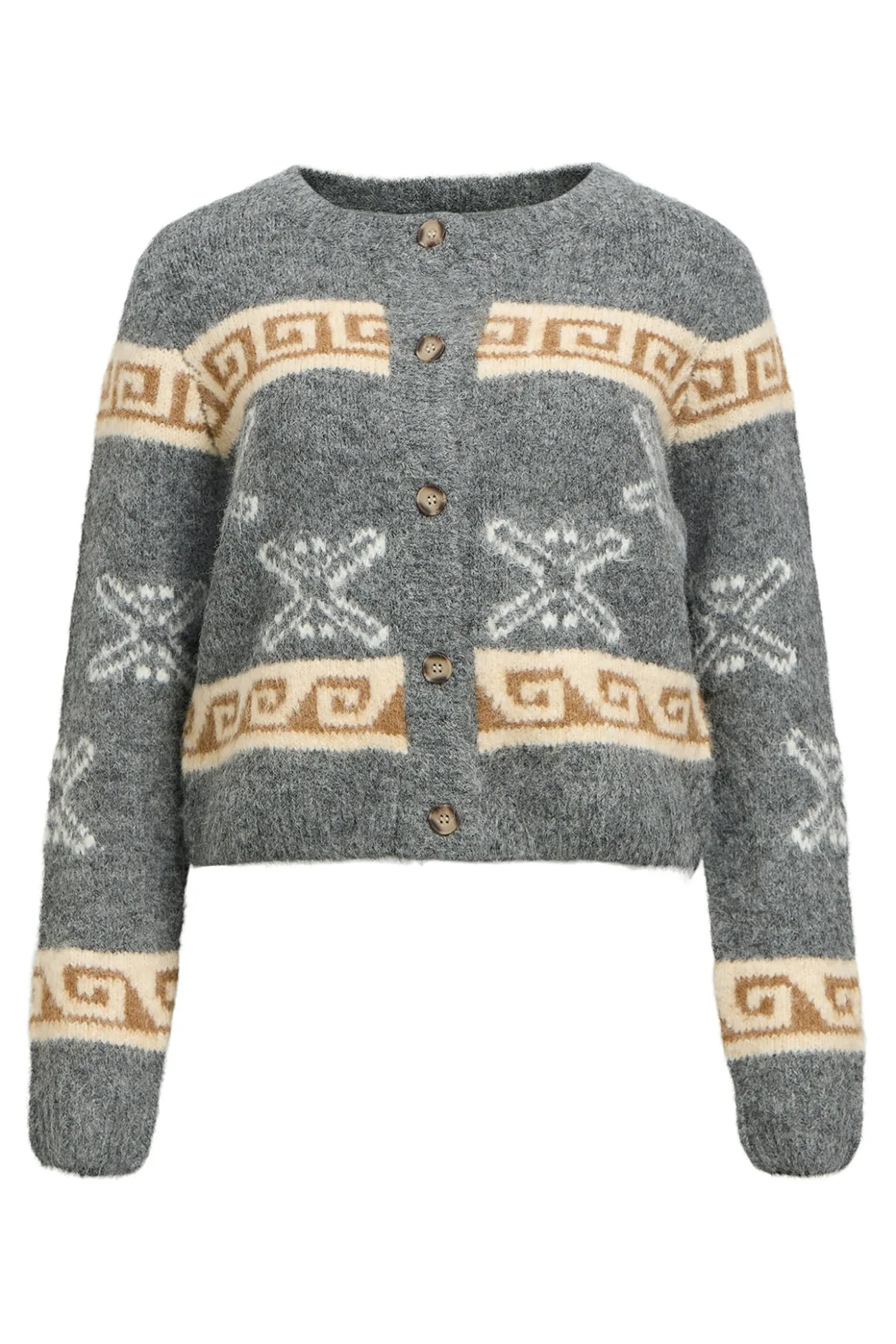Cardigan de lã estampado