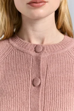 Cardigan de malha com botões forrados