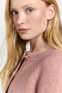 Cardigan de malha com botões forrados