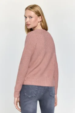 Cardigan de malha com botões forrados