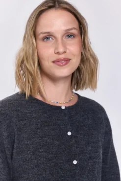 Cardigan de malha com fecho de botão