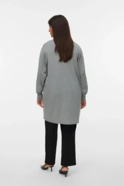 Casaco de malha longo plus size