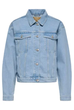Casaco denim bolsos frontais