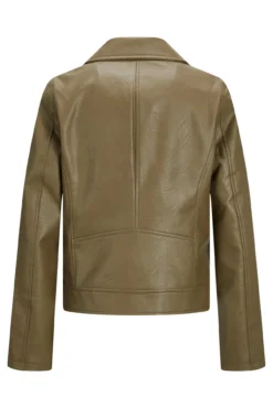 Casaco estilo biker de efeito pele