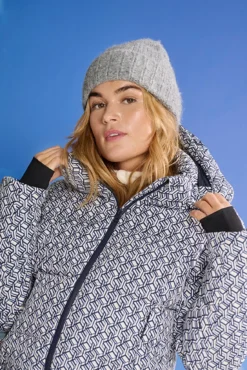 Casaco ski acolchoado técnico estampado para mulher