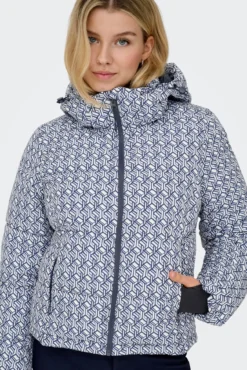 Casaco ski acolchoado técnico estampado para mulher