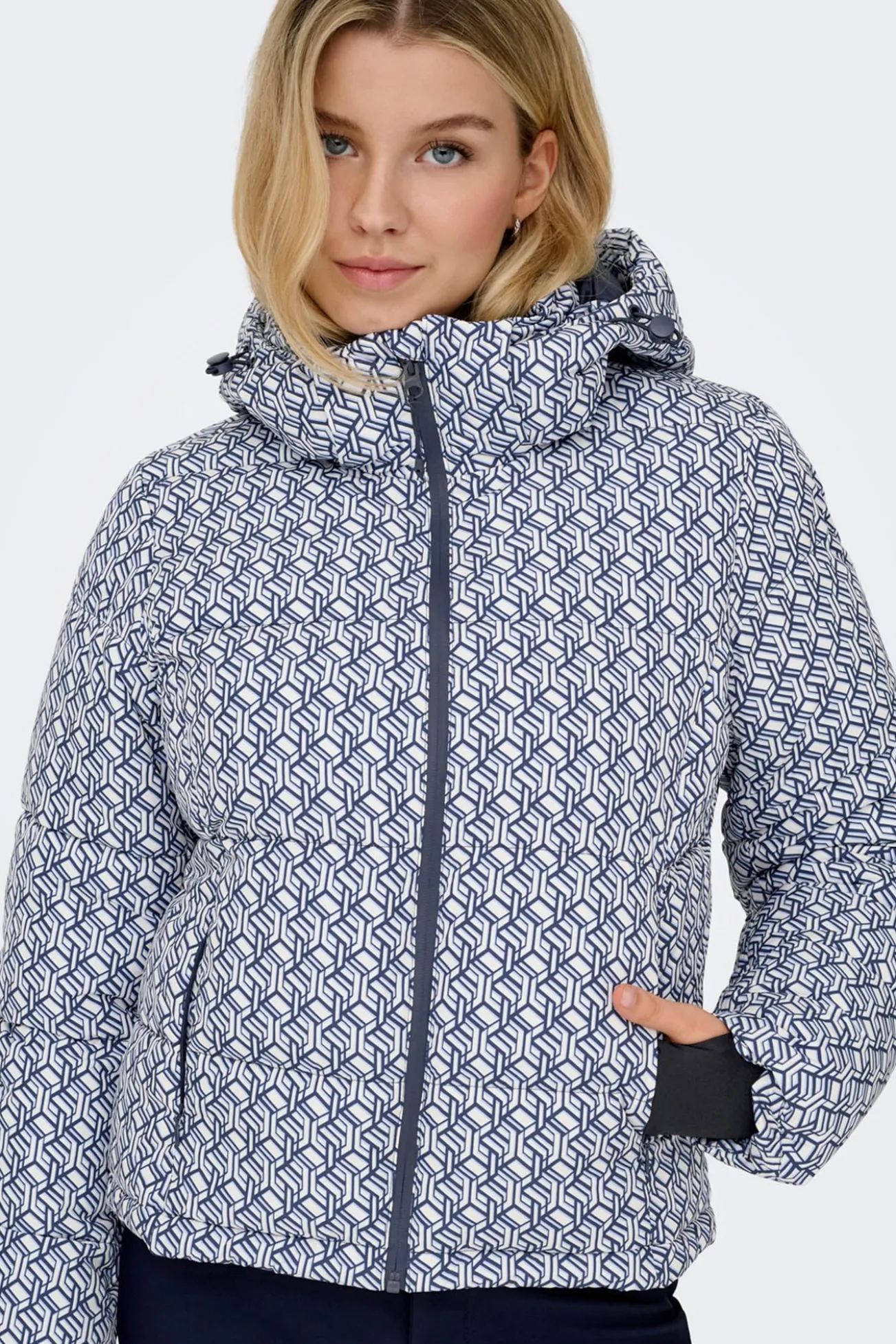 Casaco ski acolchoado técnico estampado para mulher