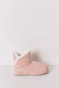 Chinelos de quarto bota canelada lurex