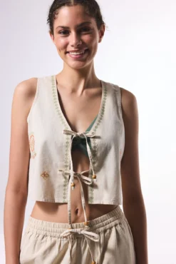 Colete de beachwear estilo boho
