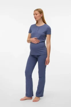 Conjunto de pijama de maternity em algodão orgânico