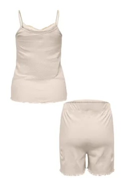 Conjunto de top e shorts de maternity com alças