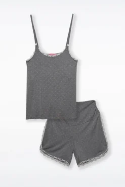 Conjunto pijama pré-mamã com estampado de bolinhas