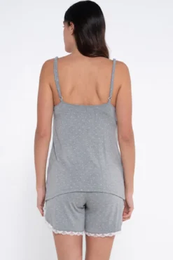 Conjunto pijama pré-mamã com estampado de bolinhas