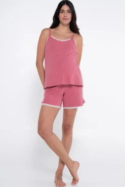 Conjunto pijama pré-mamã com estampado de bolinhas