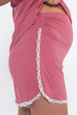 Conjunto pijama pré-mamã com estampado de bolinhas