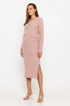 Crop top de malha maternity
