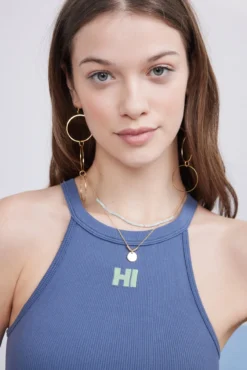 Crop top halter sem costuras azul