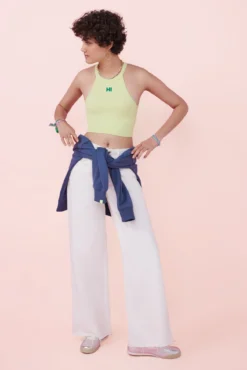 Crop top halter sem costuras verde