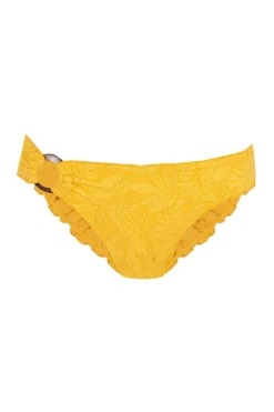Cueca biquíni amarela argola lateral