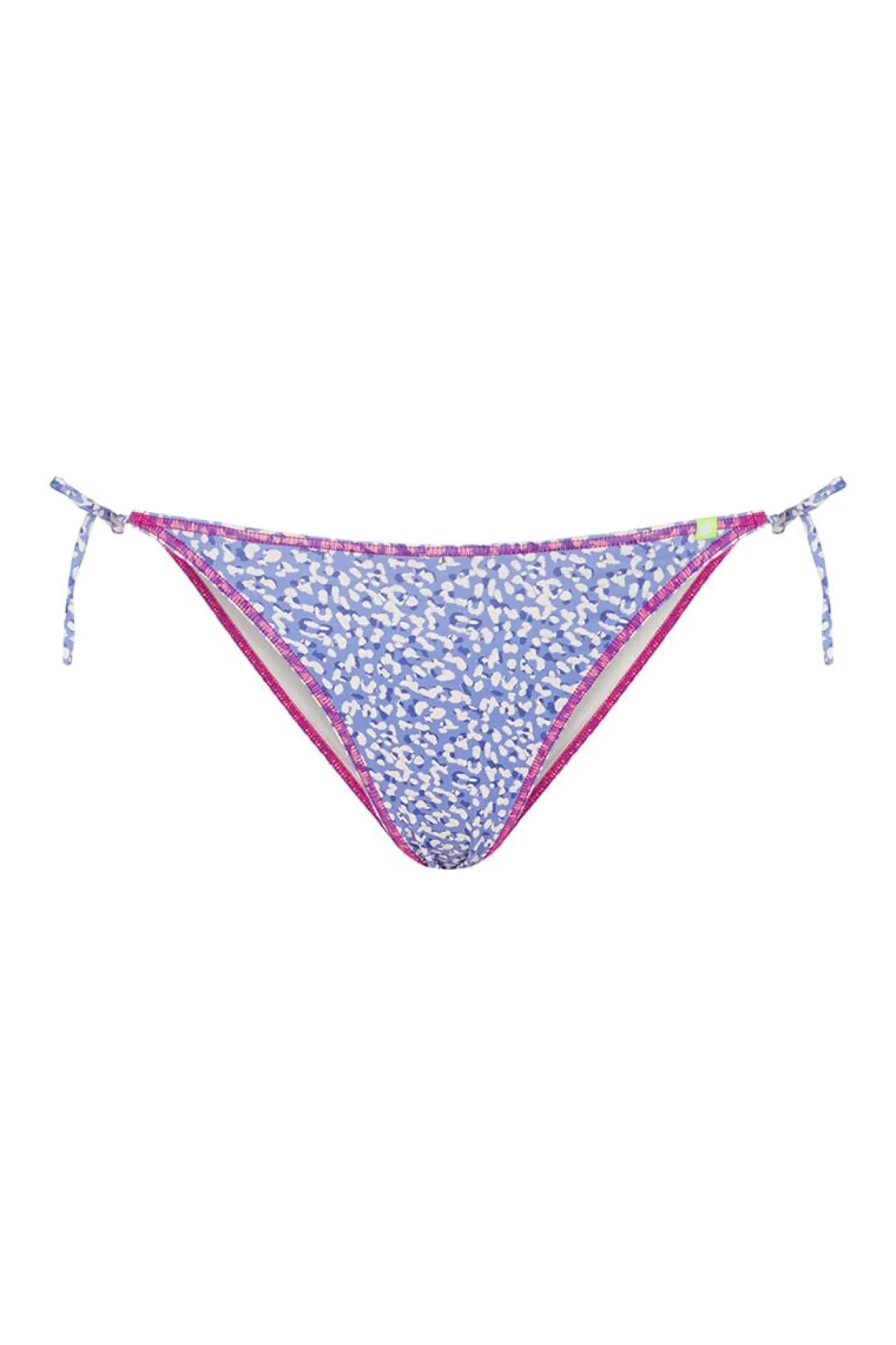 Cueca biquíni com tiras estampadas azuis