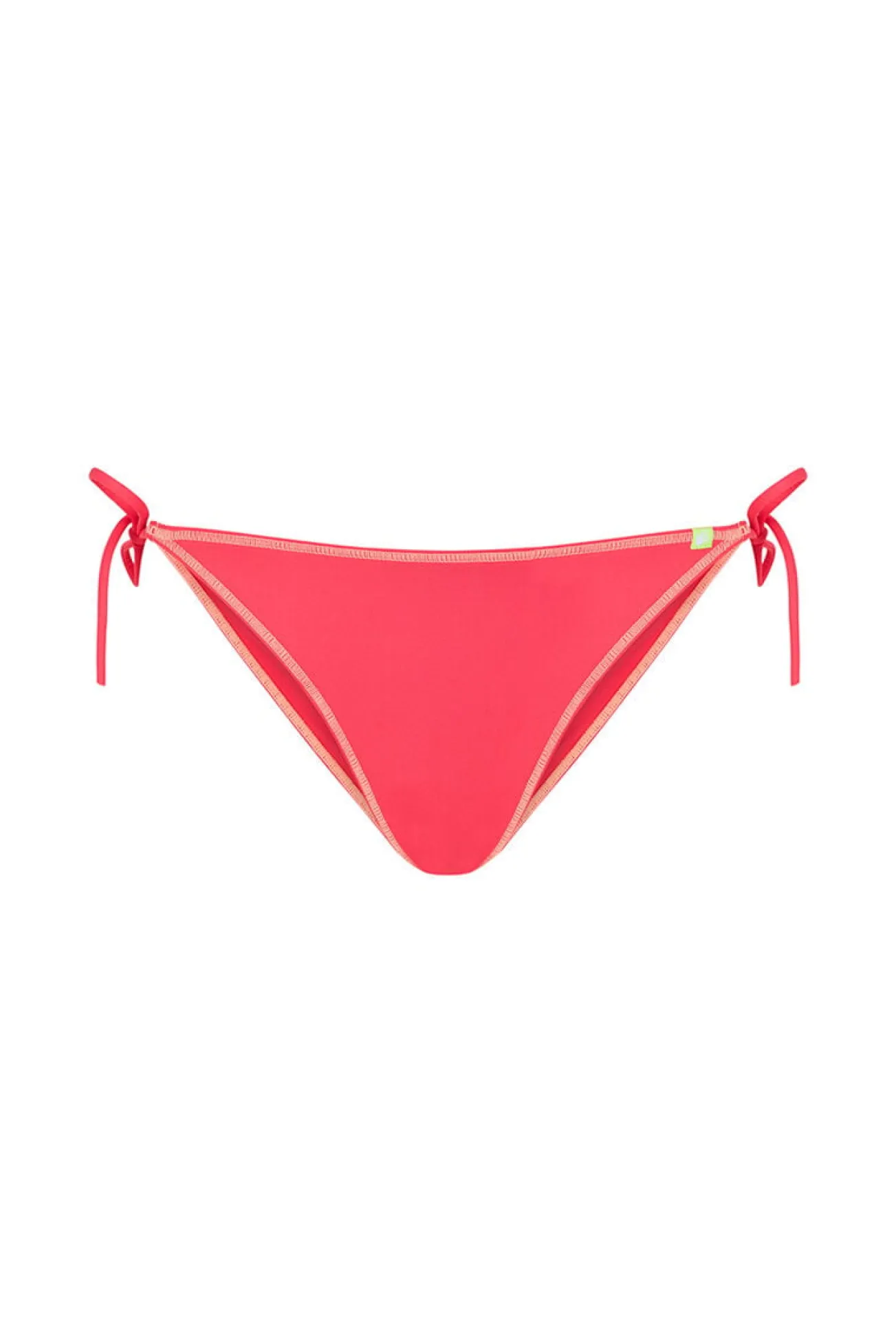 Cueca biquíni coral com tiras