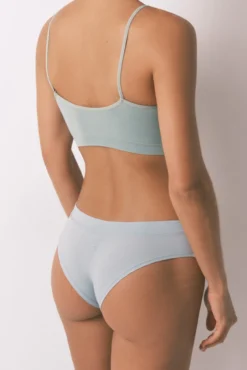 Cueca brasileira larga azul franzida