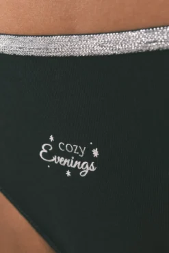 Cueca clássica de algodão lurex preta