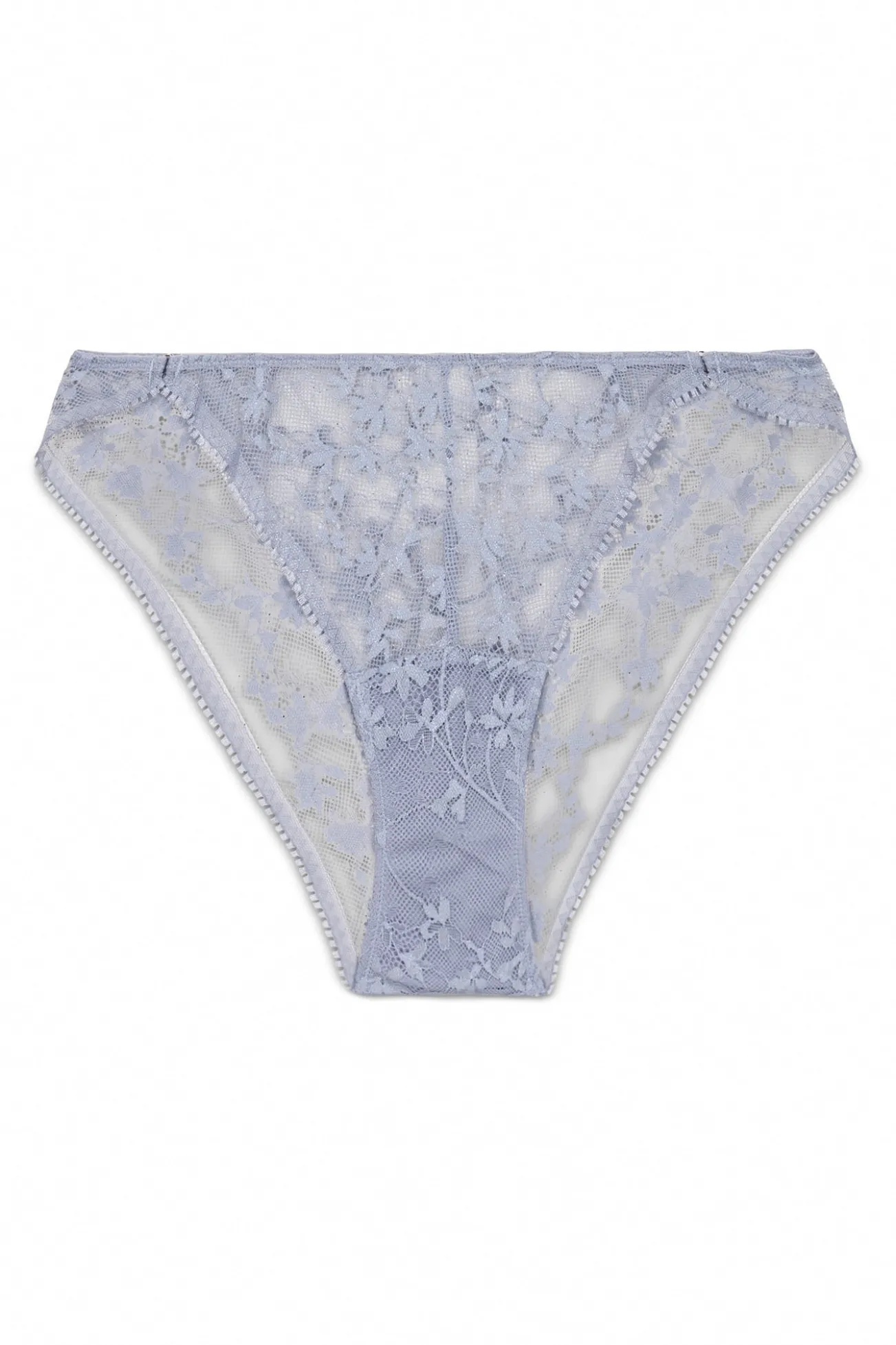 Cueca clássica de renda lurex azul
