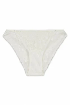 Cueca clássica de renda lurex branca