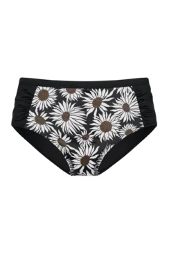 Cueca de biquíni preta clássica estampado