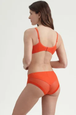 Cueca de microfibra e tule
