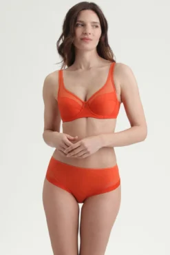 Cueca de microfibra e tule