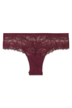 Cueca larga de renda bordô