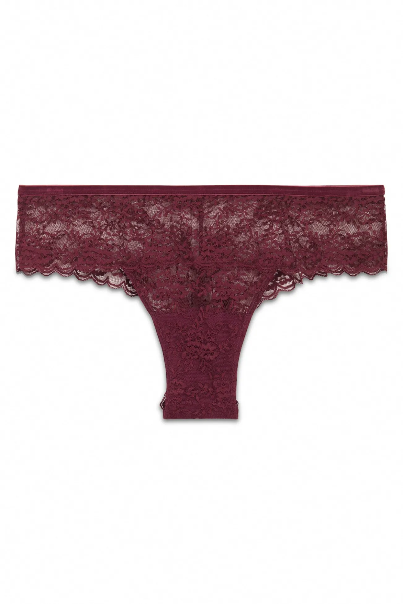 Cueca larga de renda bordô