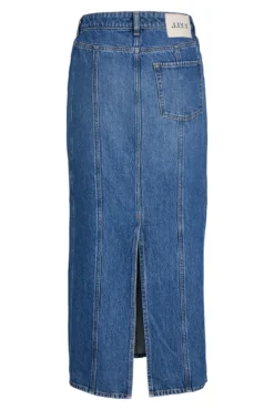 Denim midi saia com recortes