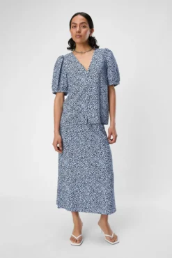 Falda largo midi estampado