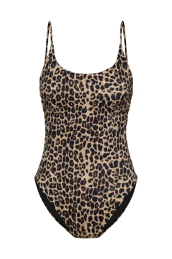 Fato de banho sem aros estampado leopardo