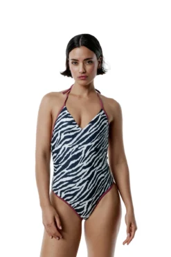 Fato de banho zebra reversível selvagem