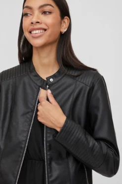Faux leather biker jacket