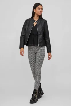 Faux leather biker jacket