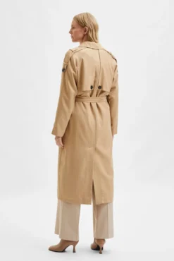 Gabardina longa clássica em LYOCELL TENCEL