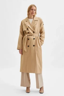 Gabardina longa clássica em LYOCELL TENCEL