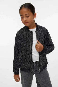 Jaqueta bomber com glitter