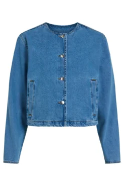 Jaqueta jeans abotoada