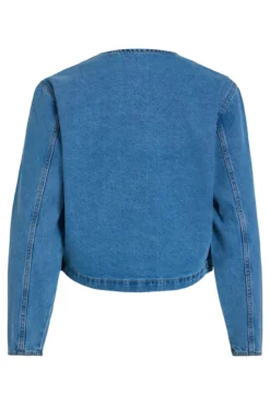 Jaqueta jeans abotoada