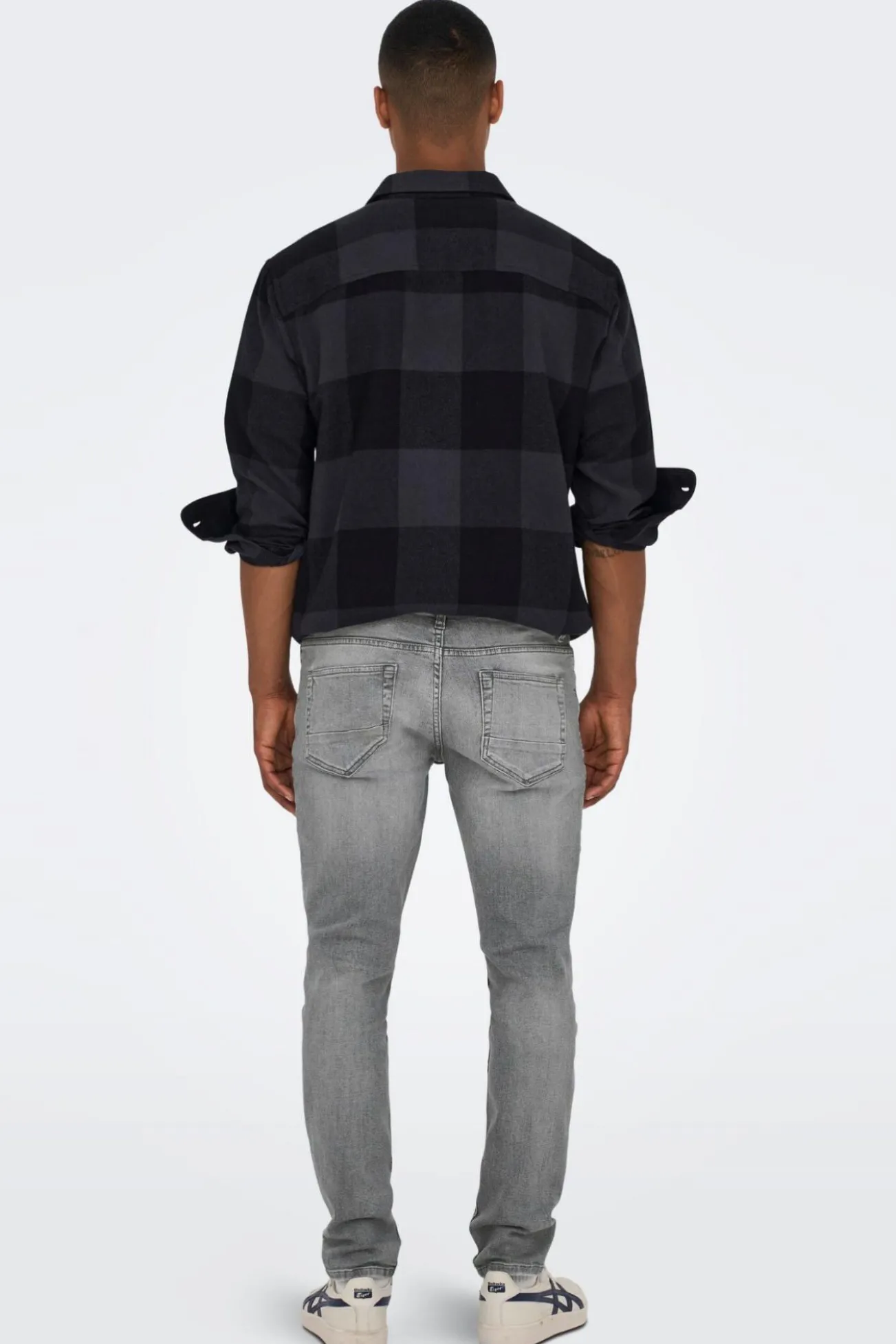 Jeans slim cinzento-escuro