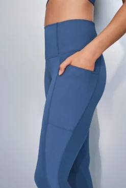 Legging azul 4D STRETCH no tornozelo