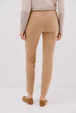 Leggings femininas com efeito camurça