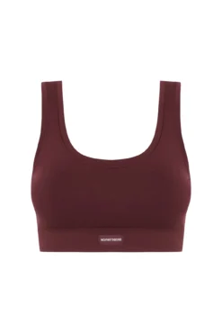 LOVELY top reversível sem costura em marrom