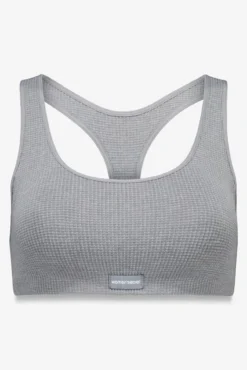 LOVELY top xadrez cinza claro sem costura
